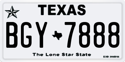 TX license plate BGY7888
