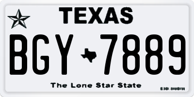 TX license plate BGY7889