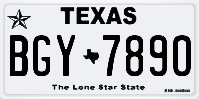 TX license plate BGY7890