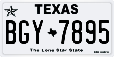 TX license plate BGY7895