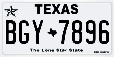 TX license plate BGY7896