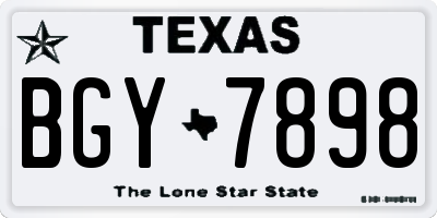 TX license plate BGY7898