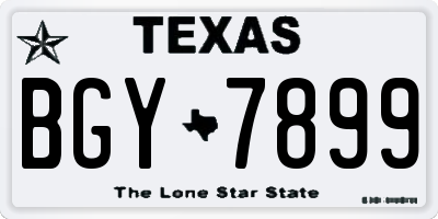 TX license plate BGY7899