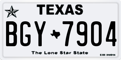 TX license plate BGY7904