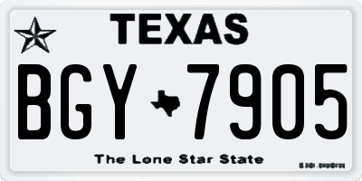 TX license plate BGY7905