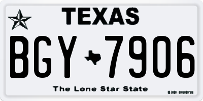 TX license plate BGY7906