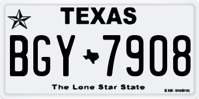 TX license plate BGY7908