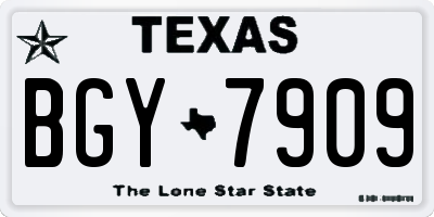 TX license plate BGY7909