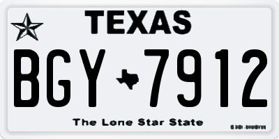 TX license plate BGY7912