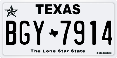 TX license plate BGY7914
