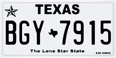 TX license plate BGY7915
