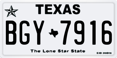 TX license plate BGY7916