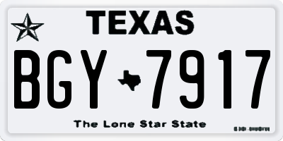 TX license plate BGY7917