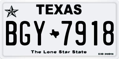 TX license plate BGY7918