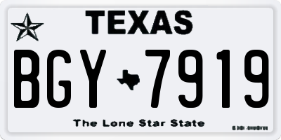 TX license plate BGY7919