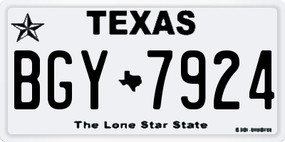 TX license plate BGY7924