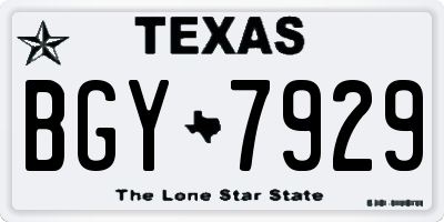 TX license plate BGY7929