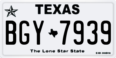TX license plate BGY7939