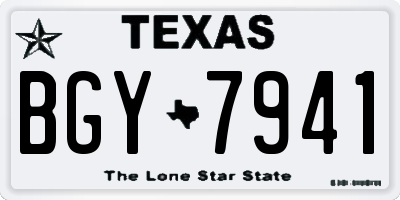 TX license plate BGY7941
