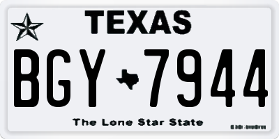 TX license plate BGY7944