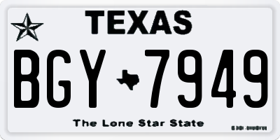 TX license plate BGY7949