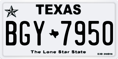 TX license plate BGY7950