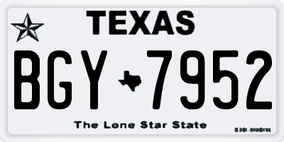 TX license plate BGY7952