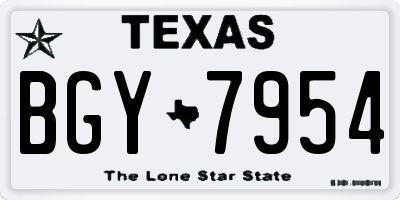 TX license plate BGY7954