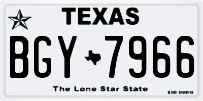 TX license plate BGY7966