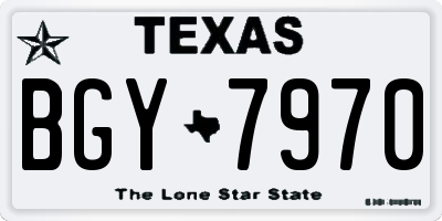 TX license plate BGY7970