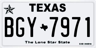 TX license plate BGY7971