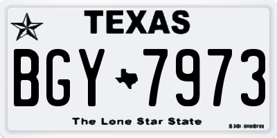 TX license plate BGY7973