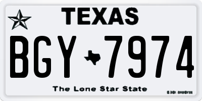 TX license plate BGY7974