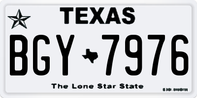 TX license plate BGY7976