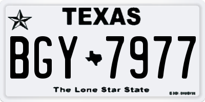 TX license plate BGY7977
