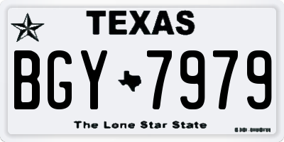 TX license plate BGY7979