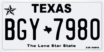 TX license plate BGY7980