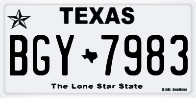 TX license plate BGY7983