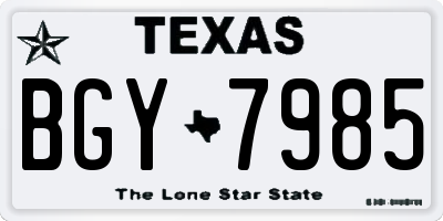 TX license plate BGY7985