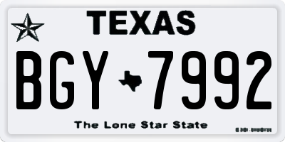 TX license plate BGY7992
