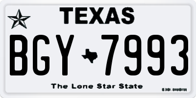 TX license plate BGY7993