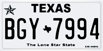TX license plate BGY7994