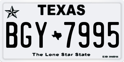 TX license plate BGY7995