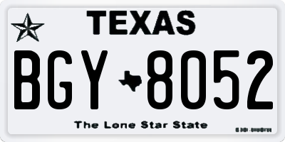 TX license plate BGY8052
