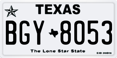 TX license plate BGY8053