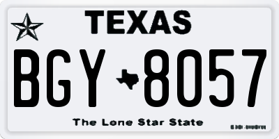 TX license plate BGY8057