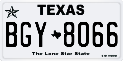 TX license plate BGY8066