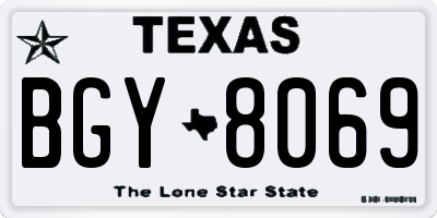 TX license plate BGY8069