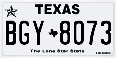 TX license plate BGY8073