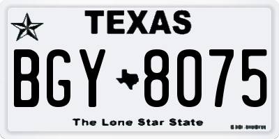 TX license plate BGY8075